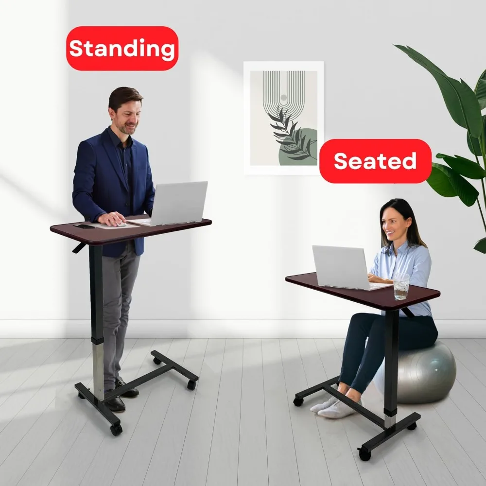 طاولة فوق السرير قابلة للتعديل مع عجلات دوارة للاستخدام المنزلي في المستشفى أو مقاس XL #4