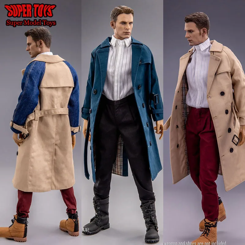 

1/6 Male Soldier Clothes Suit Fashion Windbreak Long Style Coat Hollow Shoes Martin Boots Long Boots Fits 12" Action Figure Body