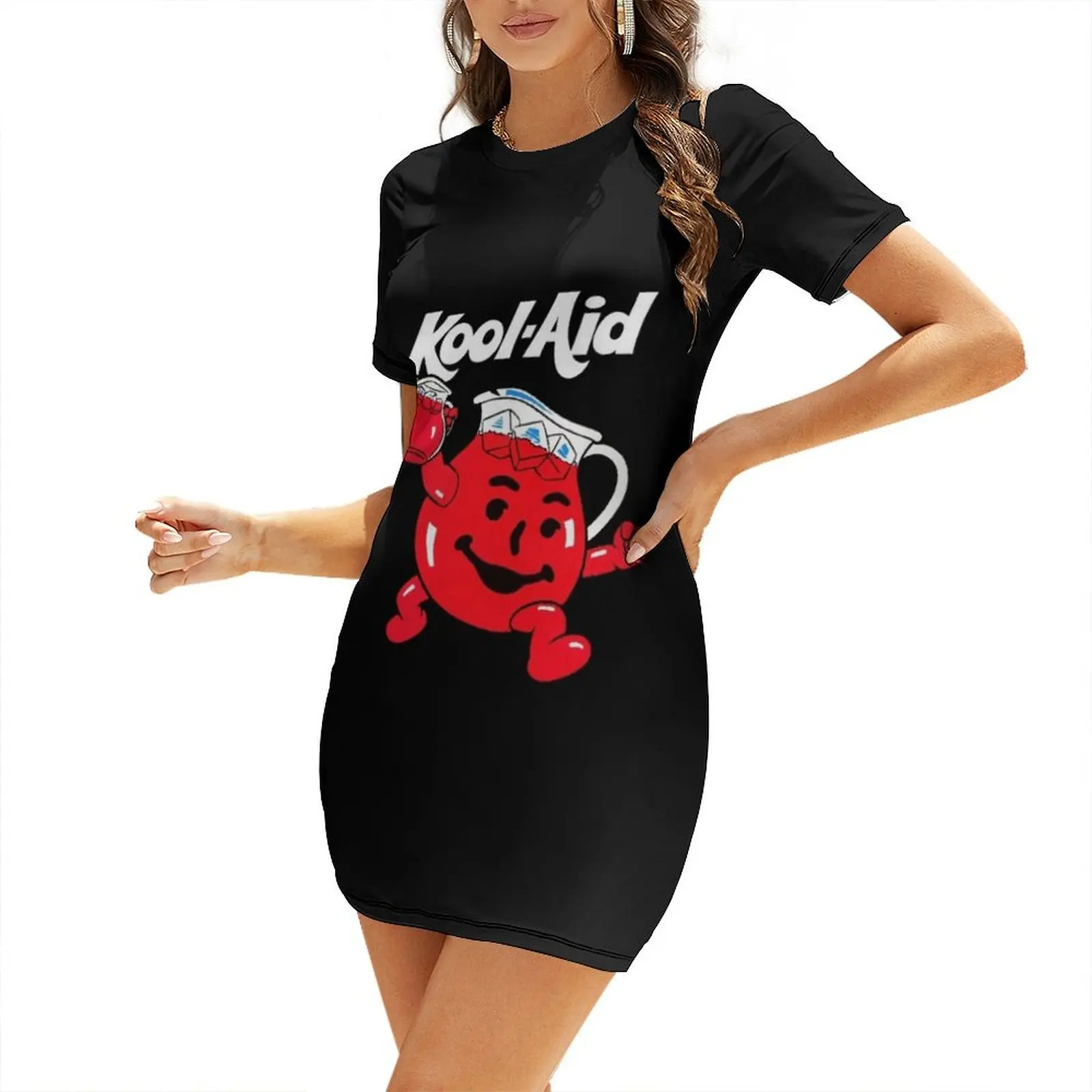

KOOL-AID MAN 80S CLASSIC CARTOONS Short-Sleeved Dress dresses for woman Party dresses for women purple dress Dress