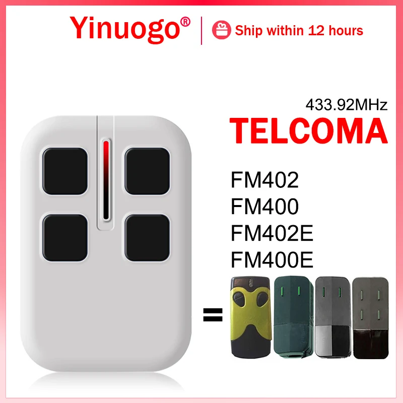 

For TELCOMA FM400 FM400E FM402 FM402E Garage Door Remote Control 433.92MHz Rolling Code and Fixed Code