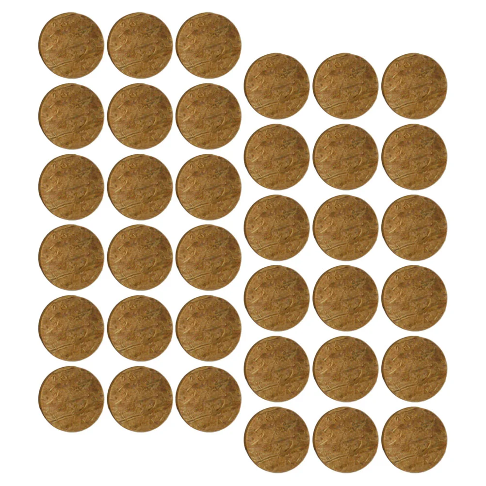 50 Pcs Round Wood Chips Aquarium Tank Raw Materials Coconut Shell Scenery Backdrop Kits