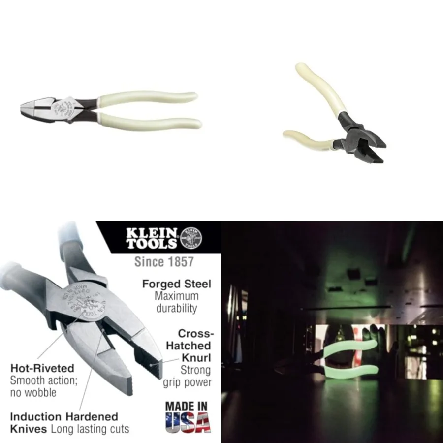 

Side Cutter Linemans Pliers, Made in USA, Cut ACSR, Screws, Nails, Hard Wire, Hi-Viz Pliers