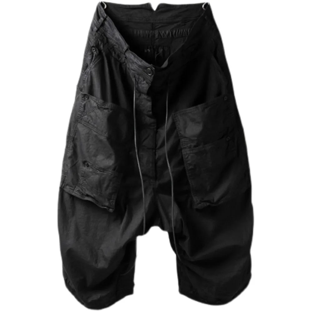 Designer Dark Avant-Garde Japanese Personalized Yamamoto Style Profile Design Loose Casual Pants Cropped Pants Men's Shorts