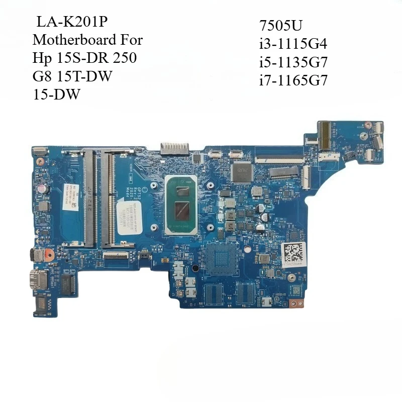 

LA-K201P Motherboard for Hp 15S-DR 250 G8 15T-DW 15-DW GPT52 M30792-601 M29208-601 M29209-601 M29210-601 I3 I5 I7 CPU Working OK