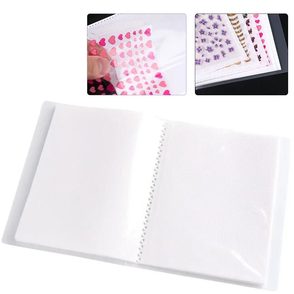 Solid Transparent Sticker Storage Book Blank Page Design Large Capacity Nail Tips Exhibition Photo Album 40/80 Slots Empty Album
