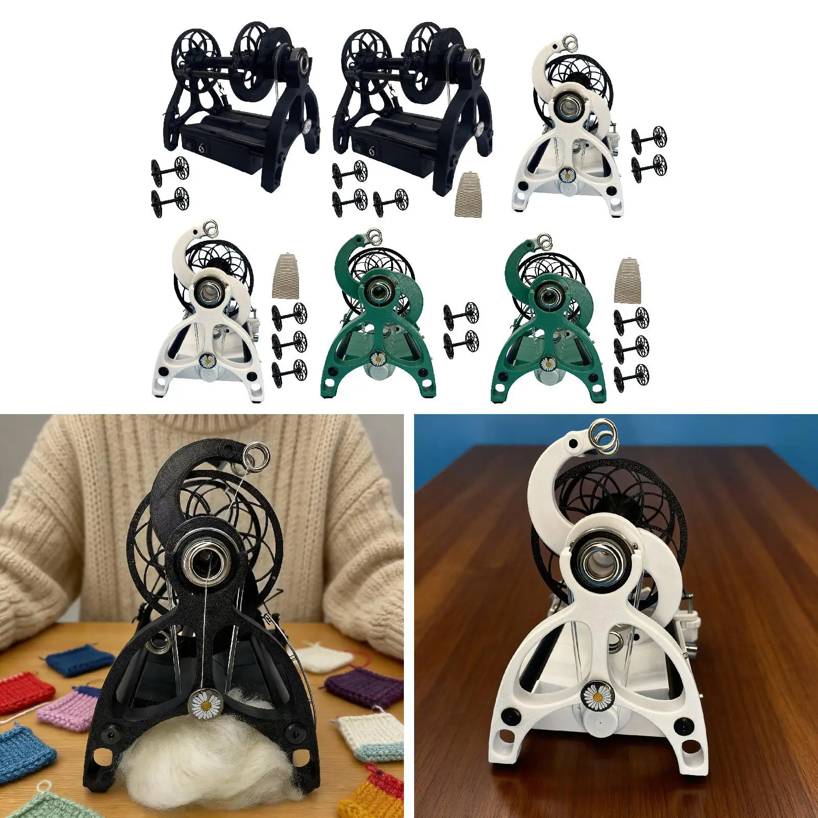 

High Performance Electric Spinning Wheel Aluminum Alloy Yarn Winder Compact Machine for Fiber Twisting Easy to Store