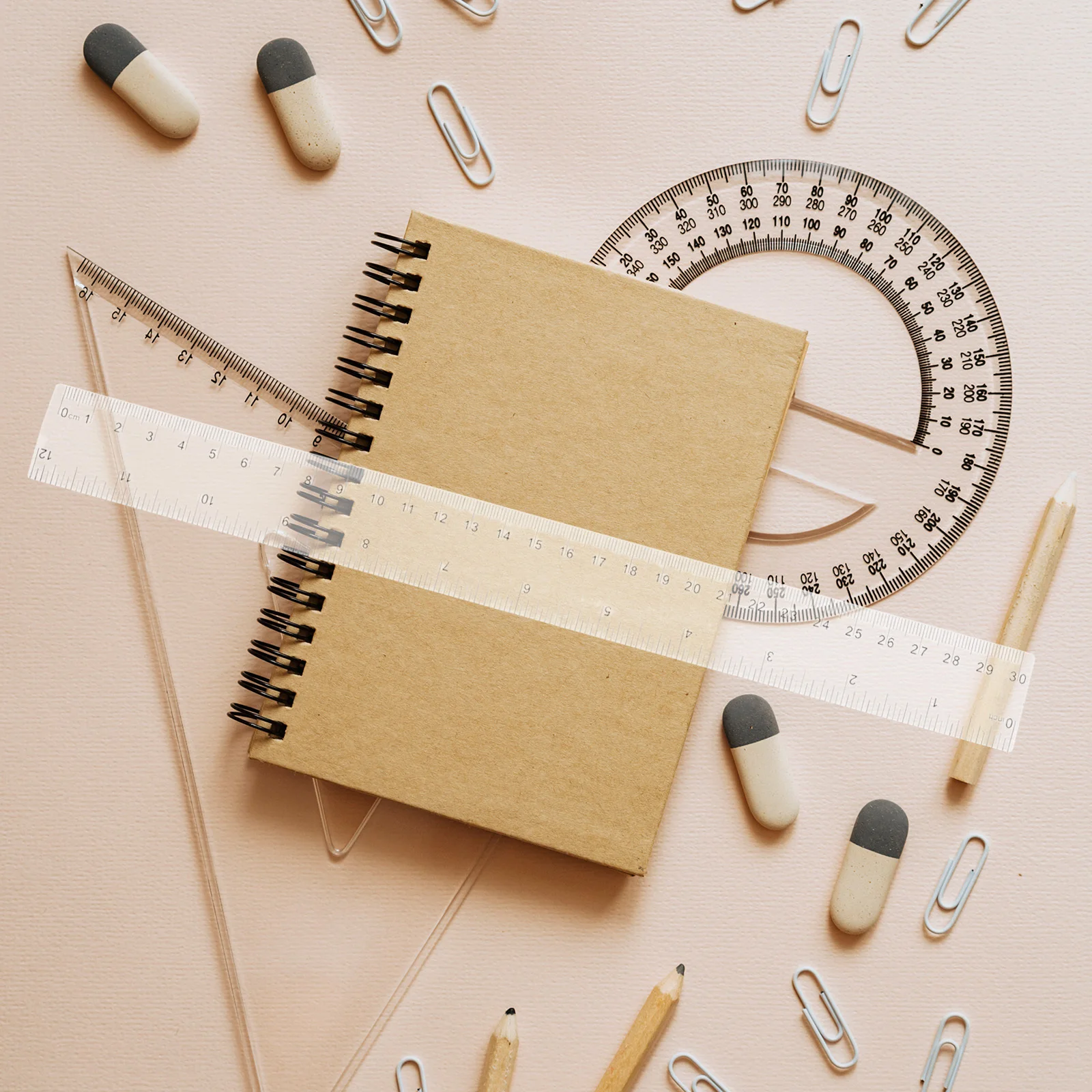 10pcs Transparent Ruler Set Compact Measurement Tool For School Office Math Drawing Straight Ruler Kids Stationery Supply