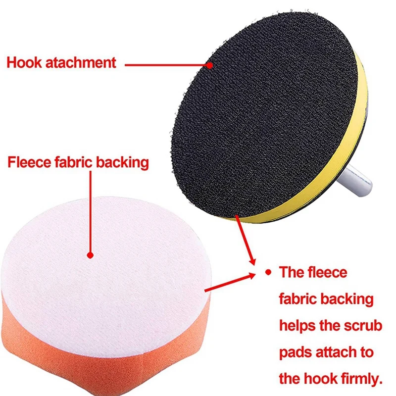 56 Pcs 3 Inch Polishing Pad Kit Foam Polishing Pad Car Bumper Polishing Machine Accessory Suitable For Drilling