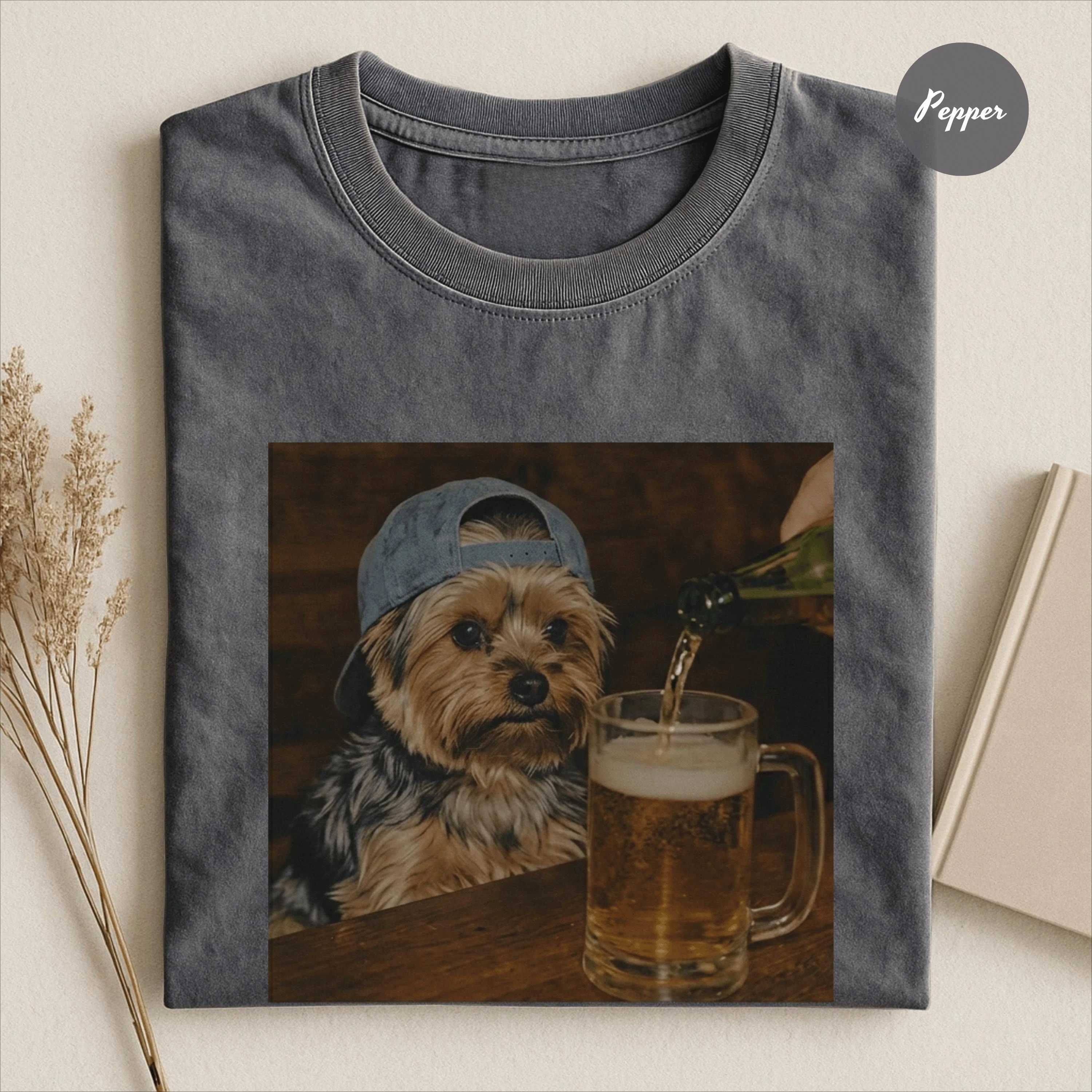 Camiseta Retro de Verano 2026 con Diseño de Perro Yorkshire y Cerveza, Camiseta con Estampado de Emoji de Perro Yorkshire, Camiseta Divertida con Perro y Cerveza