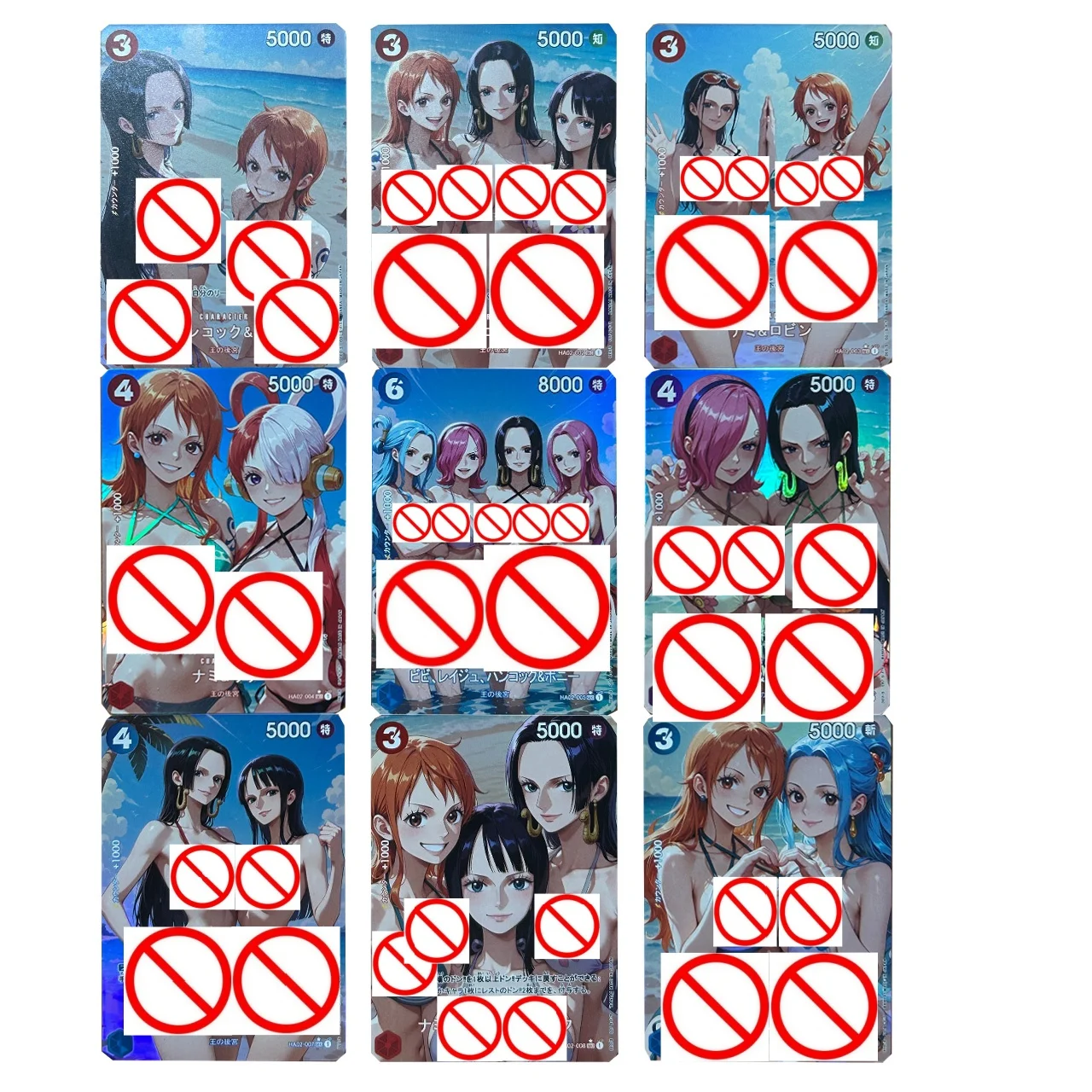 

Коллекционная карточка DIY Goddess Beach Swimwear Collection: Боа Хэнкок, Иридисцентная голографическая карта, Винсмоук Рейджу, Нами Ута (Аниме)