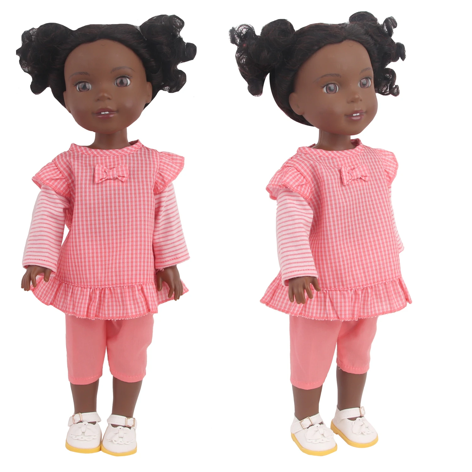 Cute 14" American Doll Clothes 4 Styles Pink Purple Princess Outfits + 3 Pairs 5CM Bow Shoes For 30-35cm Girl Nancy Girl Dolls