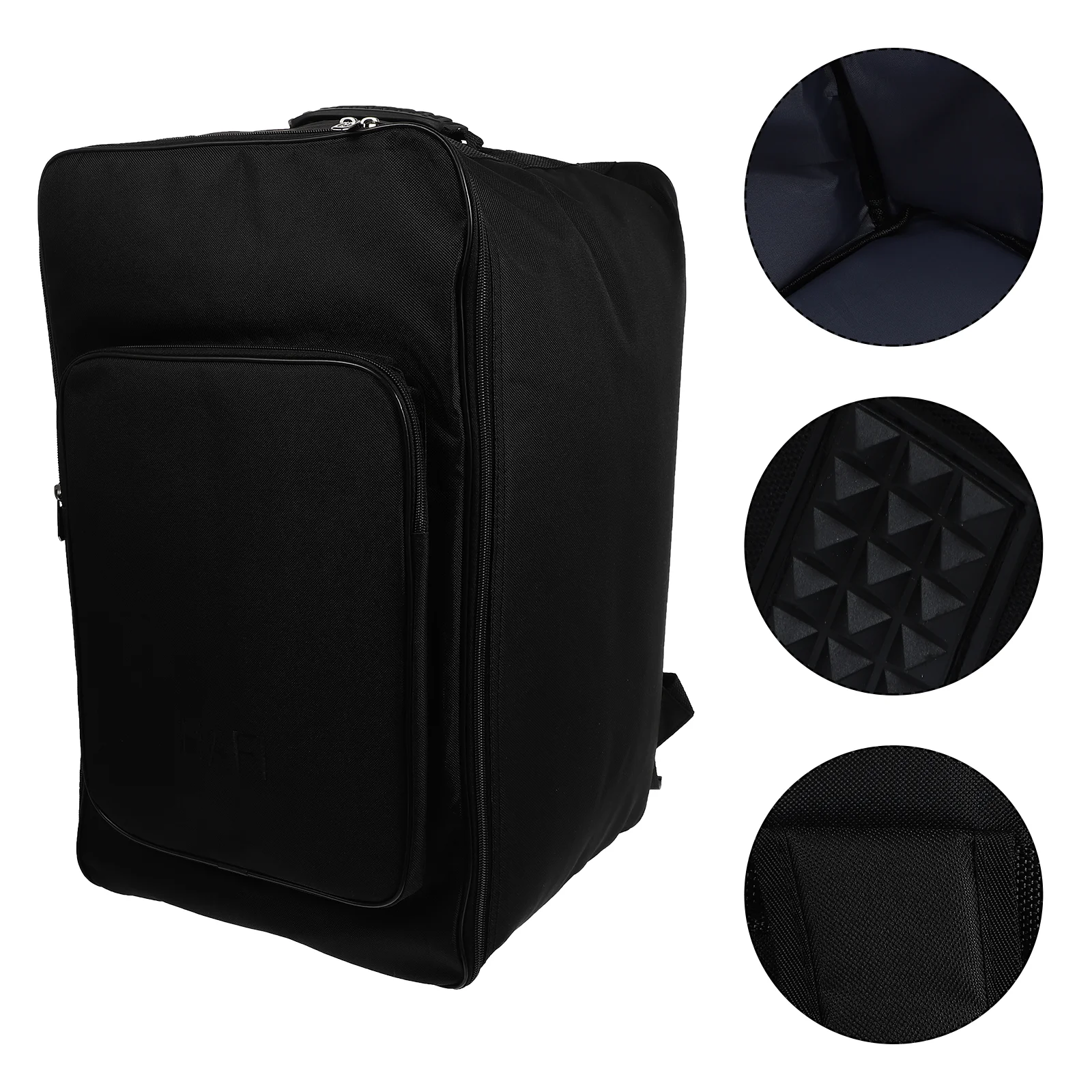 

Cajon Bag Backpack Waterproof Padded Drum Box Case with Handles, Shoulder Strap, Front Pocket, Black, 32 x 32 x 52