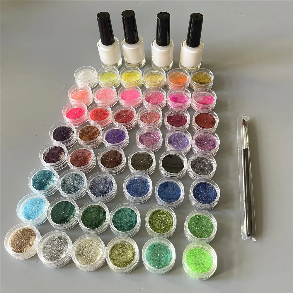 

48 Colors Nail Glitter Temporary Tattoo Set Makeup Party Face Body Festival Art Kits For Kids Body Art Crafts Tips Decoration