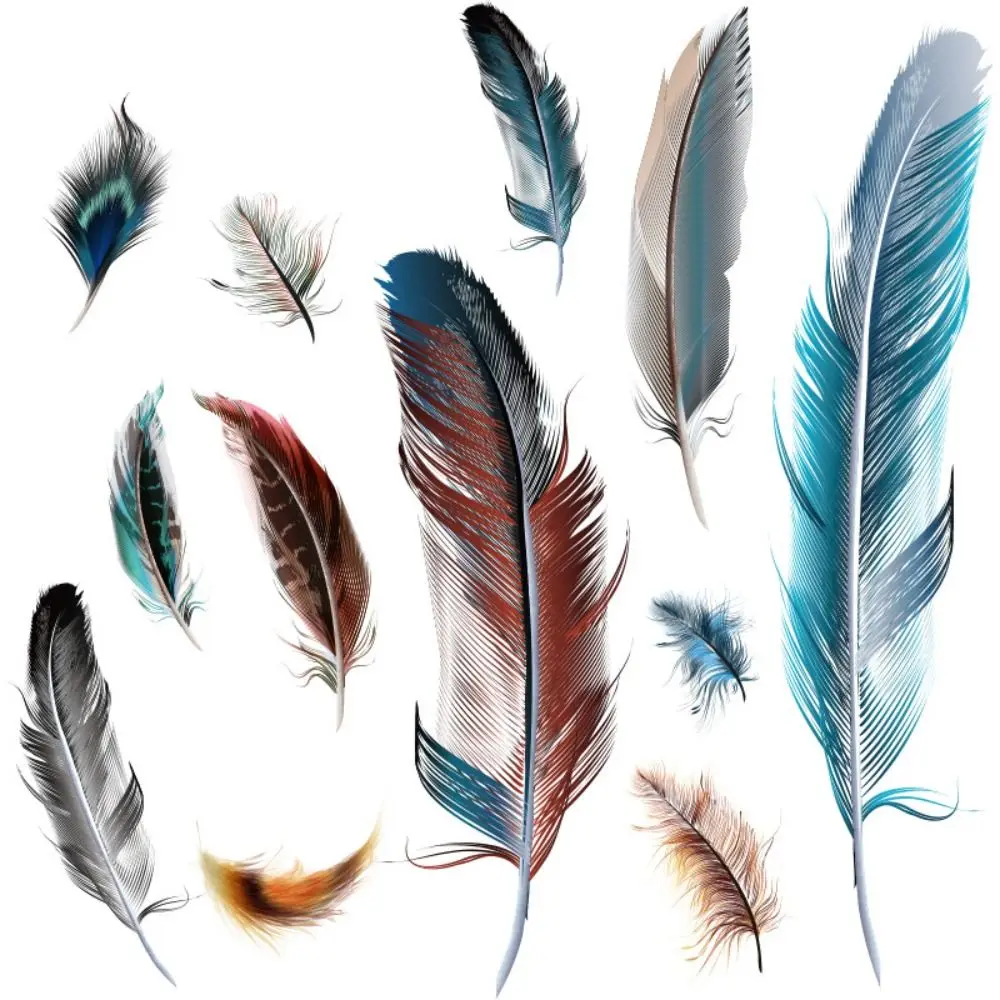 Creative Feather Car Stickers Car Modified Cute Feather Stickers Blocking Scratches Stickers 3D Three-Dimensional Decorative