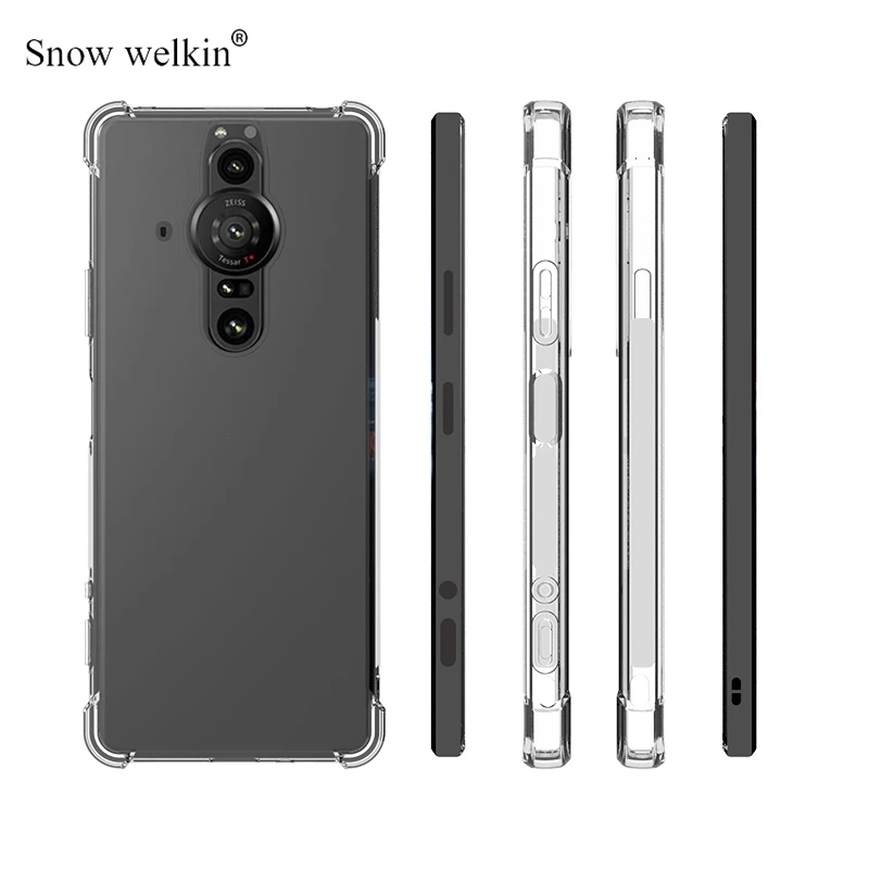 For Sony Xperia Pro I Airbags Buffer Protection Case For Sony Xperia 1 5 10 II III IV V Clear Soft TPU Shockproof Back Cover