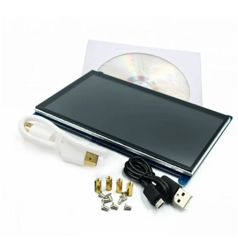 Tela de toque capacitiva IPS, 7 Polegada, 1024x600, LCD, interface HDMI, suporta vários sistemas, Raspberry Pi 3 B