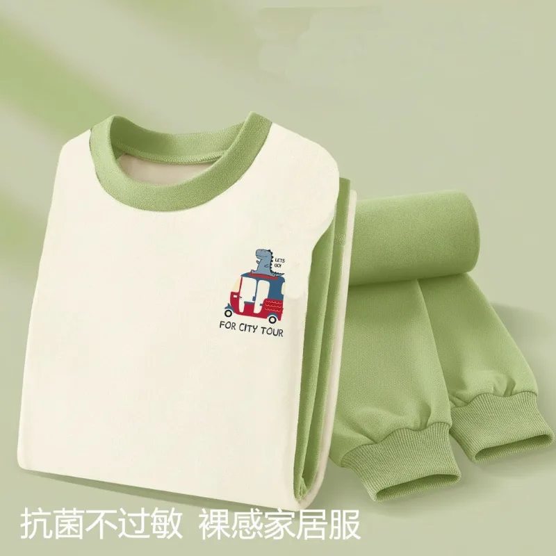 2026 Herbst- und Winter-Kinder-Pyjama-Sets, Weiche, Bequeme, Verdickte Warme Hauskleidung für Jungen, Langarm-Schlafanzüge – Detail 4