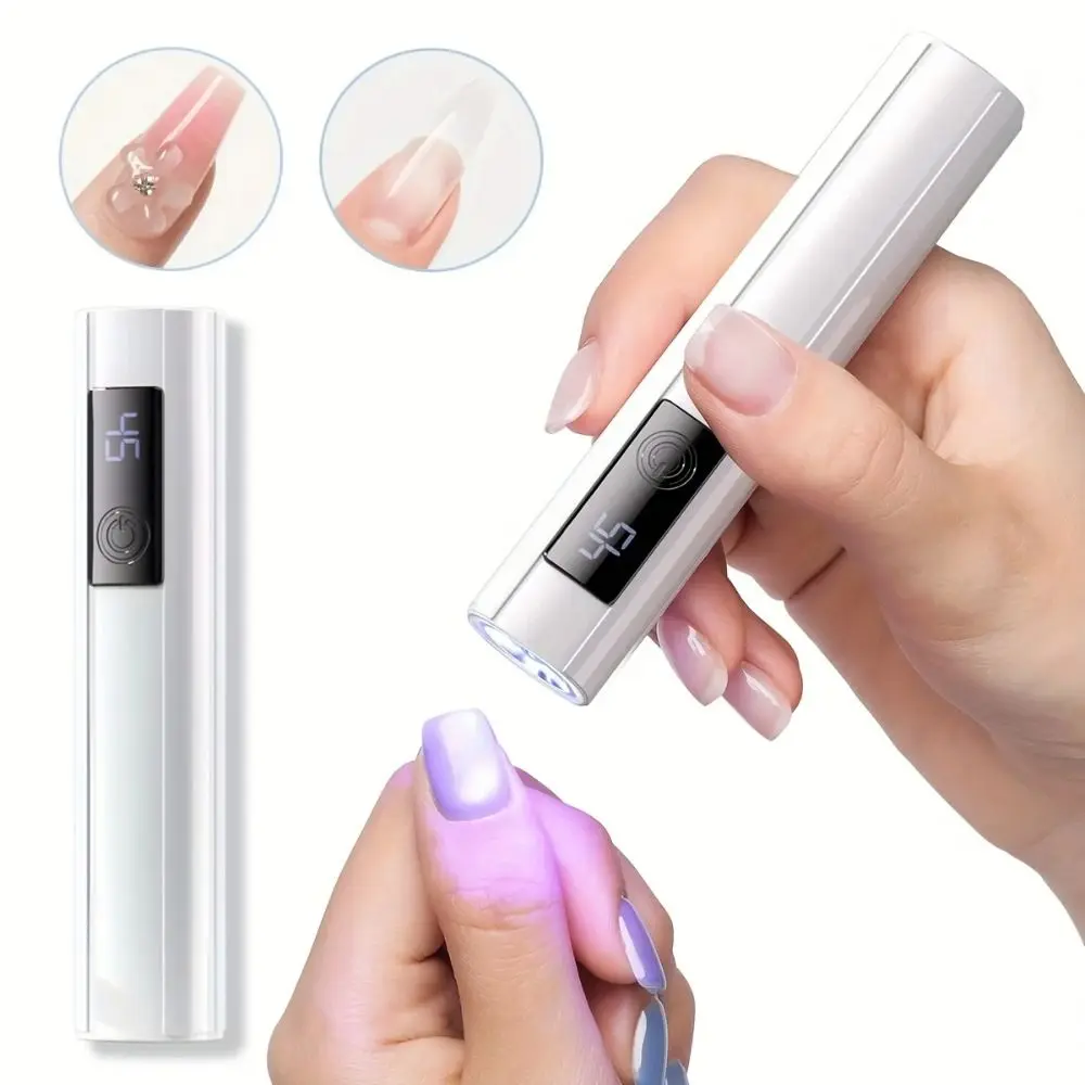 

Quick Drying Mini Nail Dryer Light Efficient Curing Single Finger UV Curing Light Hand-held 45s Timer LED Nail Lamp DIY Nail Gel