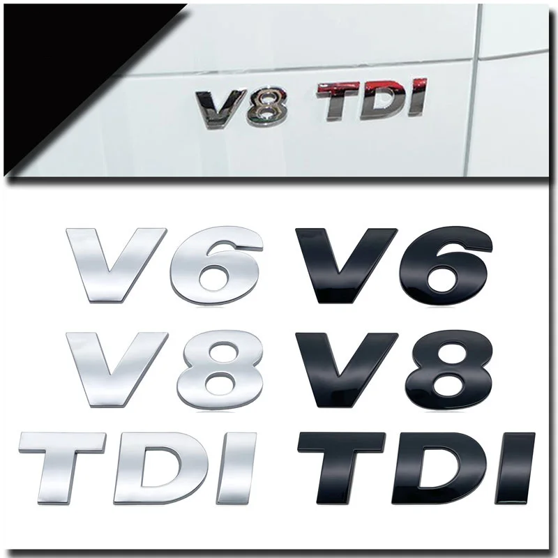 Autocollant de coffre de voiture 3D ABS V6 V8 TDI pour Volkswagen Touareg, accessoires remis à neuf