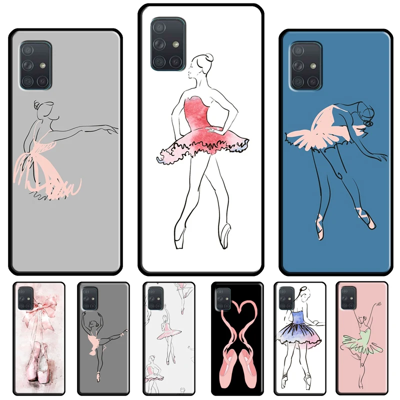 Ballet Dance Girl Ballerina Art Case For Samsung A54 A34 A14 A24 A12 A22 A32 A42 A52 A51 A71 A50 A70 A13 A23 A33 A53 Cover