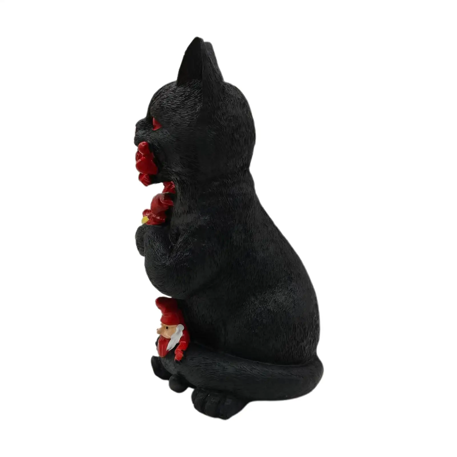

Black Cat Statue Halloween Desktop Halloween Statue Cat Eating Dwarf Figurine Ornament For Home Collectors Enthusiasts Display