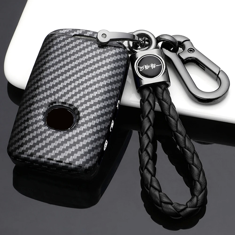 

Carbon Fiber ABS Car Key Case Cover Remote Fob Shell Chain Holder for Mazda 2 3 6 Axela Atenza Demio CX30 CX5 CX3 CX7 CX8 CX9