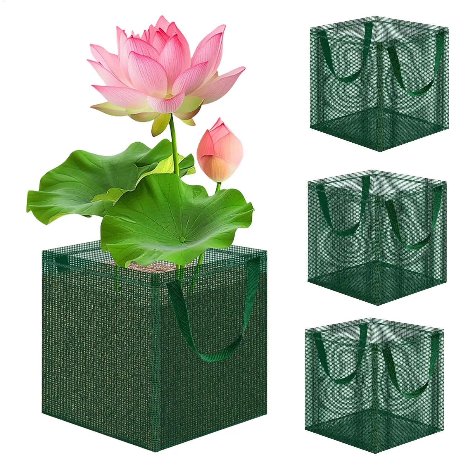Aquatic Plant Basket Foldable Reusable Breathable Mesh Plant Container ForGarden Water Lily Soil Lily Pots Cultivation Accessory
