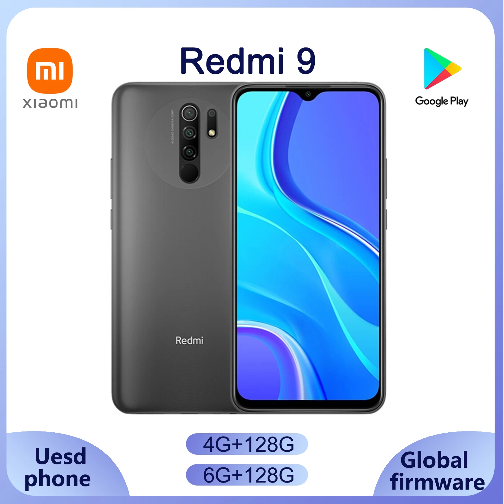 Smartphone Xiaomi Redmi 9 celular 4GB RAM 128GB ROM Mediatek Helio G80 5020 mAh