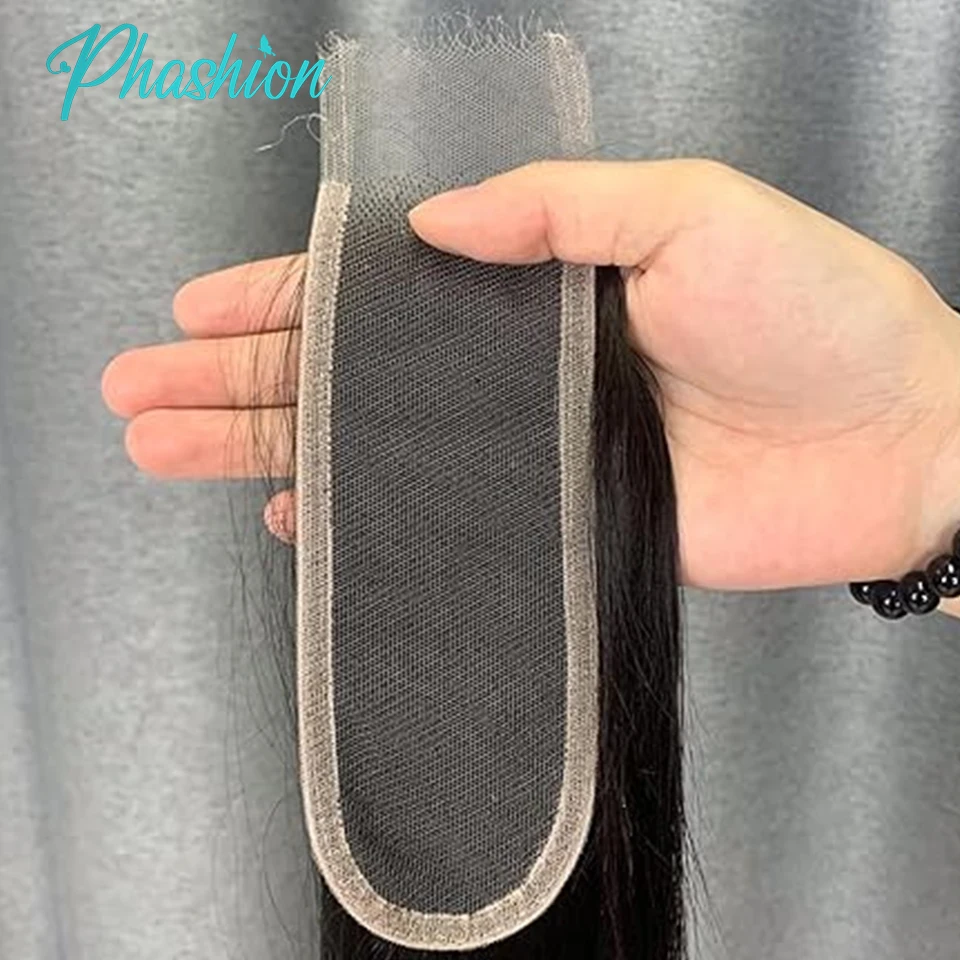 Phashion Kim K 2X6 Zwitserse Echte Hd Kant Sluiting Rechte Body Wave Diepe Middendeel Braziliaanse Remy 100% Menselijk Haar Voor Zwarte Vrouwen