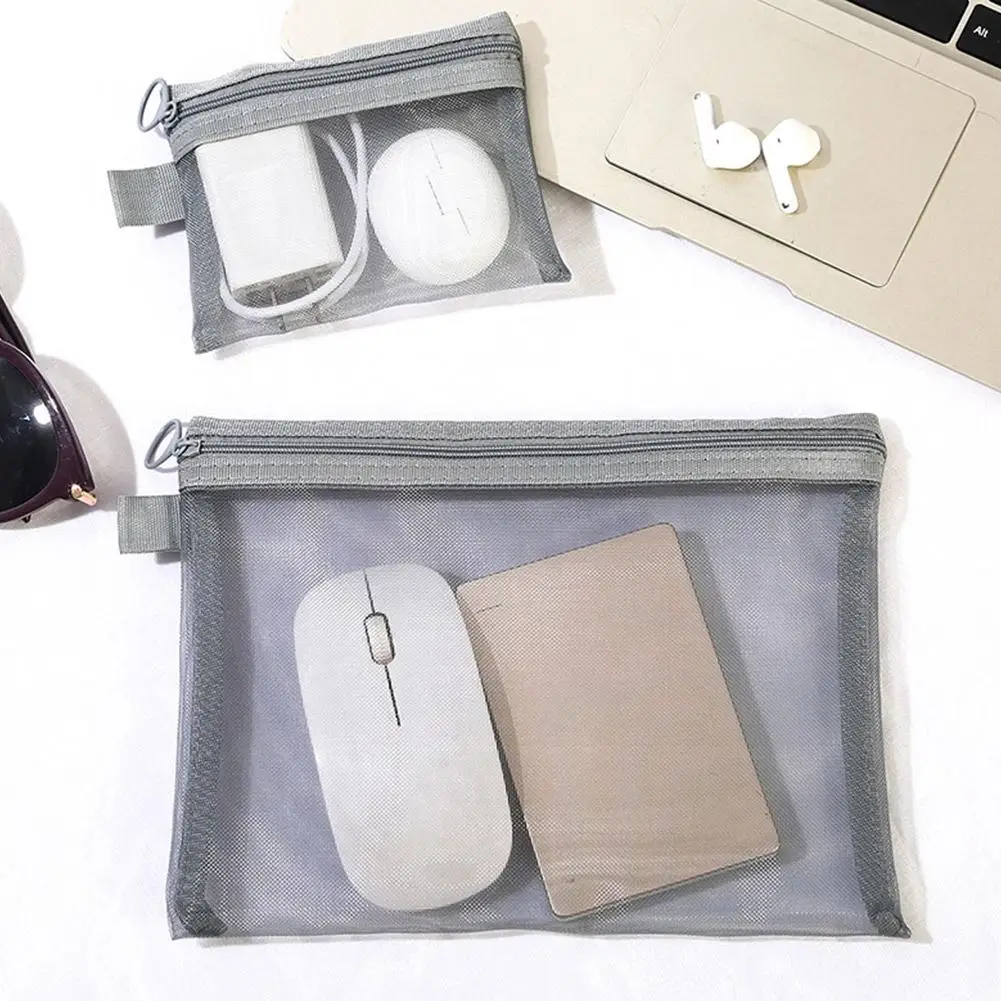 3 قطعة/المجموعة شبكة حقيبة مستحضرات التجميل صغيرة كبيرة شبكة شفافة تخزين مقلمة السفر سستة أدوات الزينة المنظم حقيبة مستحضرات تجميل