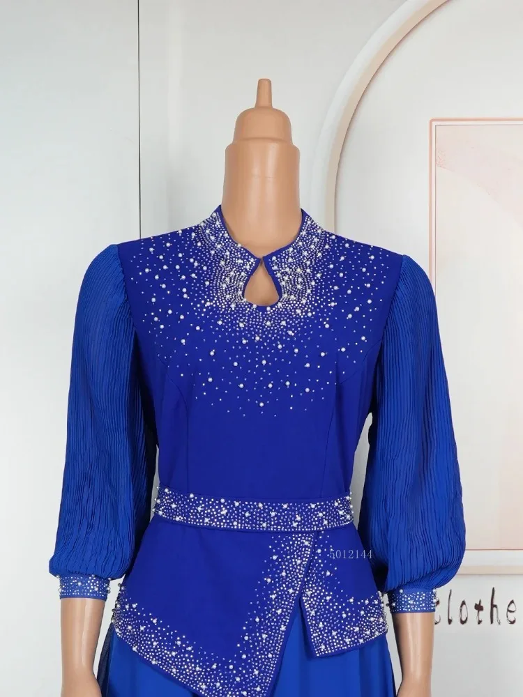 

Plus Size African Party Dresses for Women 2025 Fashion Dashiki Diamond Wedding Evening Gown Elegant Outfits Muslim Maxi Dress