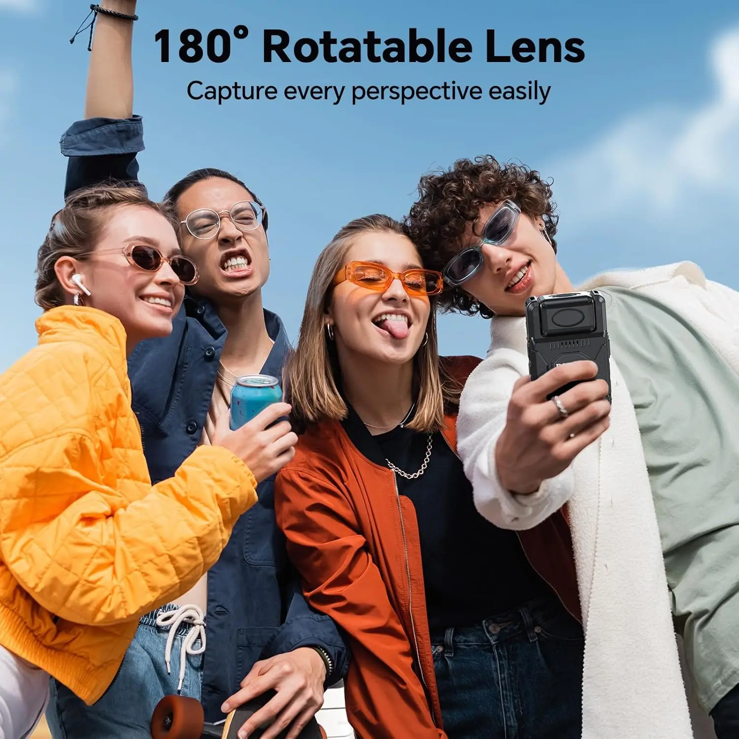 BOBLOV M7 128GB 1080P ボディカメラ - 4000mAh 14 時間 GPS 録画、180 °   法執行機関/日常使用/パトロール用回転レンズ