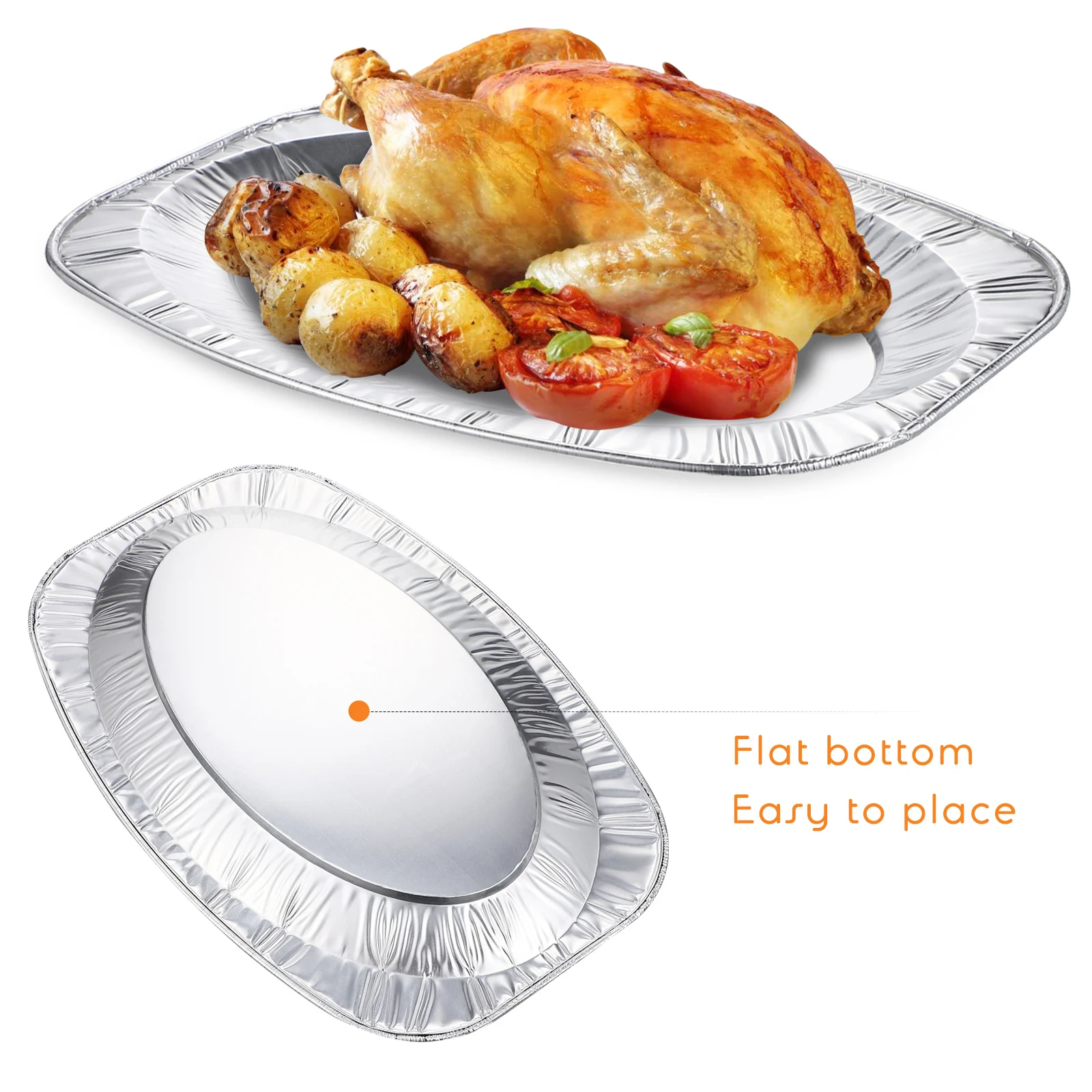 

30 pcs Disposable Aluminum Foil Pans Baking Food Containers Safe Classic Design Silver Perfect for Parties Catering
