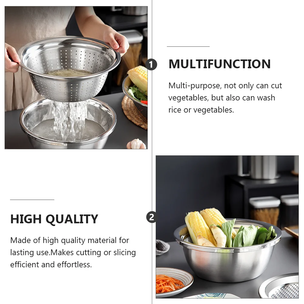 

1Pcs Stainless Steel Vegetable Slicer Grater Multi-Function Kitchen Tool Wash Rice -Saving Cutter