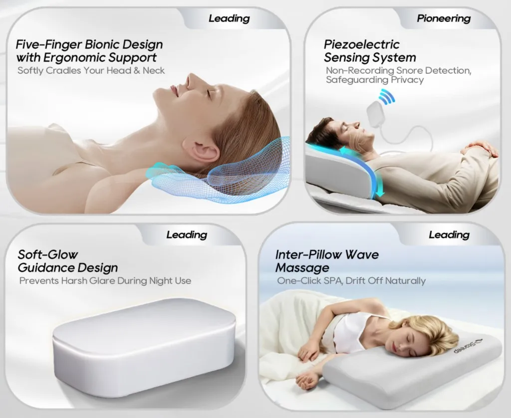 Anti- Snore Pillow   improving airflow during sleep