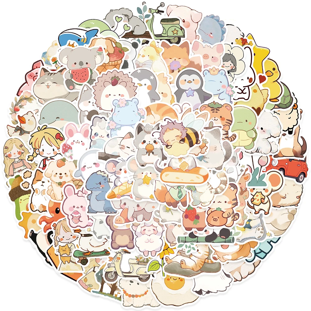 10/30/50/100PCS Mix Animals Cartoon Stickers Cute decalcomanie DIY Diary valigia Scrapbook Phone Laptop Bike Kawaii Sticker per bambini