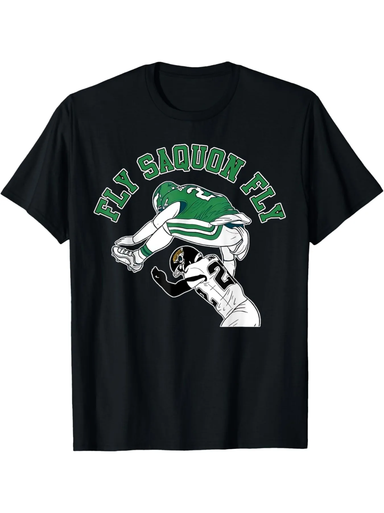 

Fly Saquon Graphic T-Shirt 100 Cotton Casual Crew Neck Regular Fit Slight Stretch Knit Fabric 200 GSM for Adults