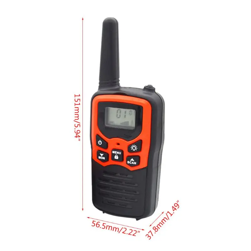 Talkies-walkie pour adultes, lot 2 radios bidirectionnelles longue portée jusqu\'à 5 miles, livraison directe