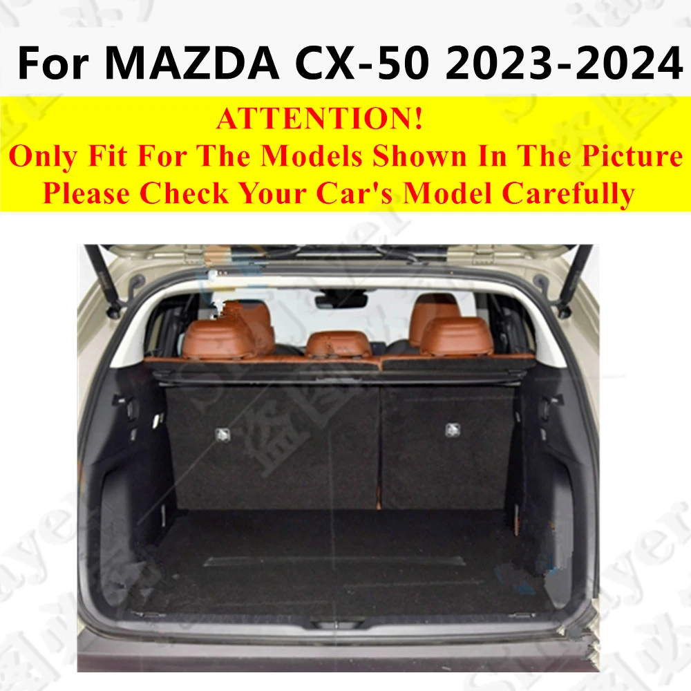 Car Trunk Mat For Mazda CX-50 CX50 2024 2023 Flat Side Rear Cargo Protect Carpet Liner Cover Tail Boot Tray Pad Vehicles Parts