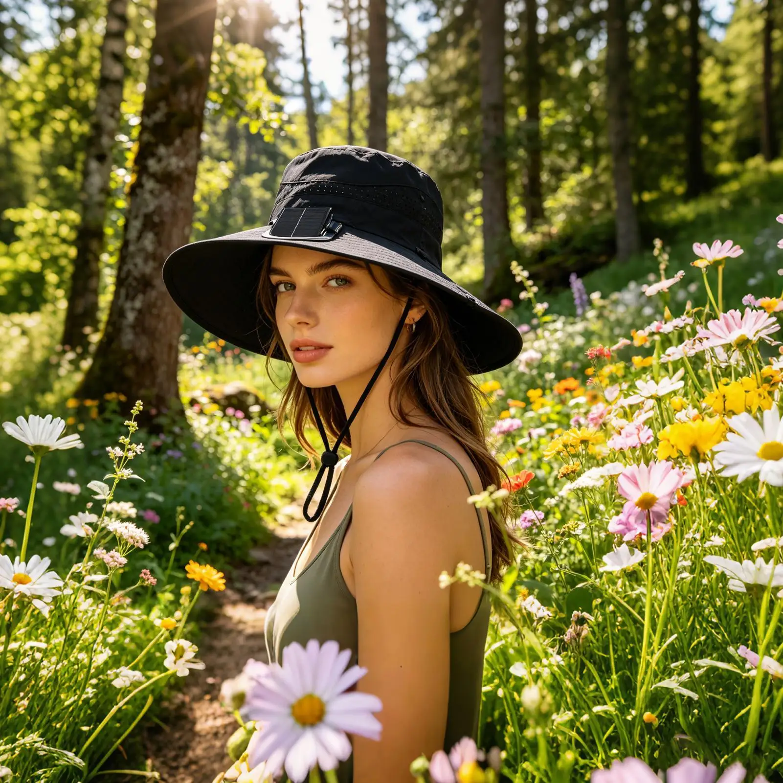 

Hat With Fan Wide Brim Rechargeable Breathable Visor Cap Wide Brim Sun Hat For Day Night Camping Hiking Gardening Sports Outdoor