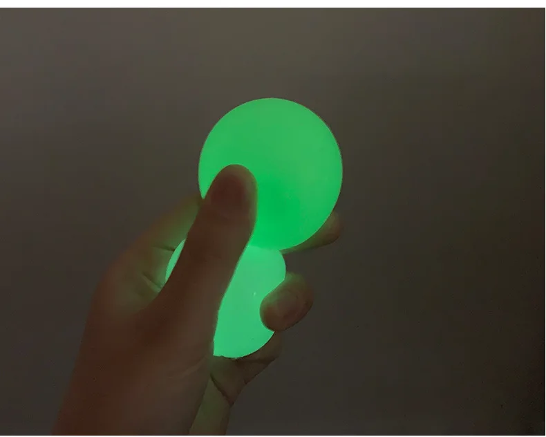 3/6Pcs Sticky Wall Balls Ceiling Balls Stress Relief Luminous Fun Decompression Sticky Ball Anxiety Relief Glowing Ceiling Balls