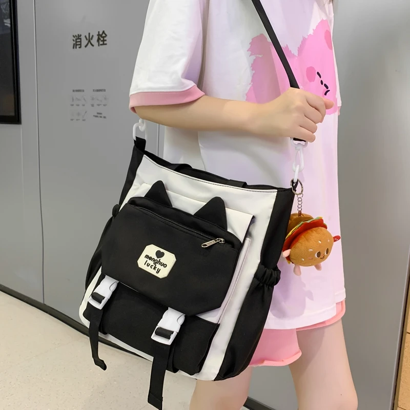 School Student Book Transparent  With Hairballs Cute Women New Shoulder Bag Girls Crossbody Bag