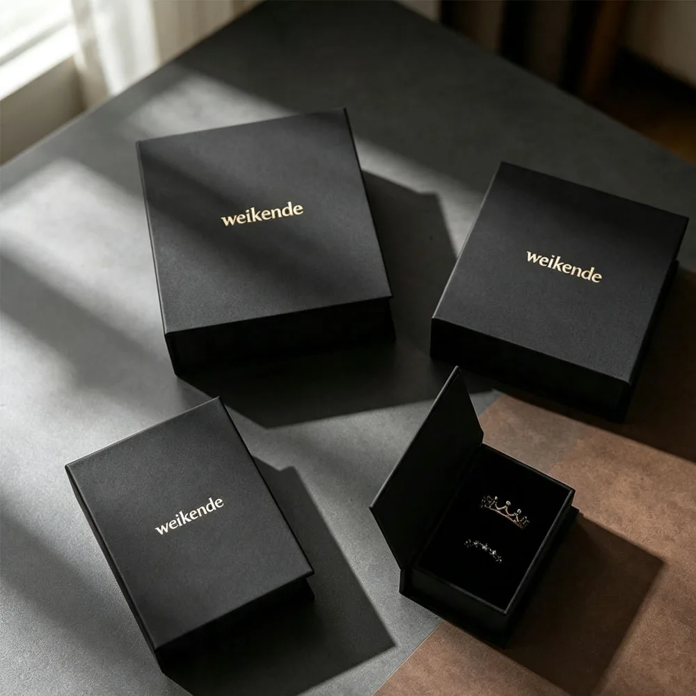 50Pcs Custom Logo Jewelry Magnetic Flip Cover Book Shape Box For Rings Pendant Necklace Lotion Organizer Brooch Storage Case