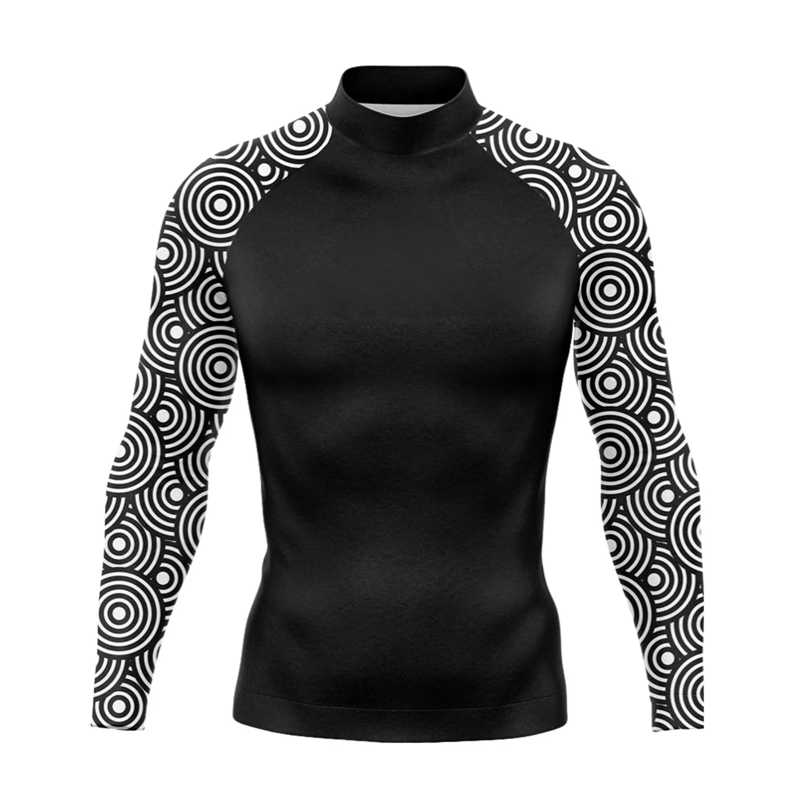 Men\'s UPF 50+ Long Sleeve Rashguard Shirt Sun Protection Beach Swim Shirt Quick Dry Surfing Shirt