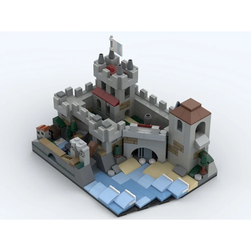 familievriendelijke microschaal kasteelbouwpakket bakstenen mini middeleeuwse landschapsblokken architectonische moc-bouw klocki uniek