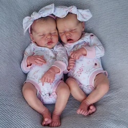 17 inch Twins Reborn Dolls Full Vinyl Girls Body Twin A/ B Lifelike 3D Painted Skin Cute Newborn Christmas Birthday Toy Gift