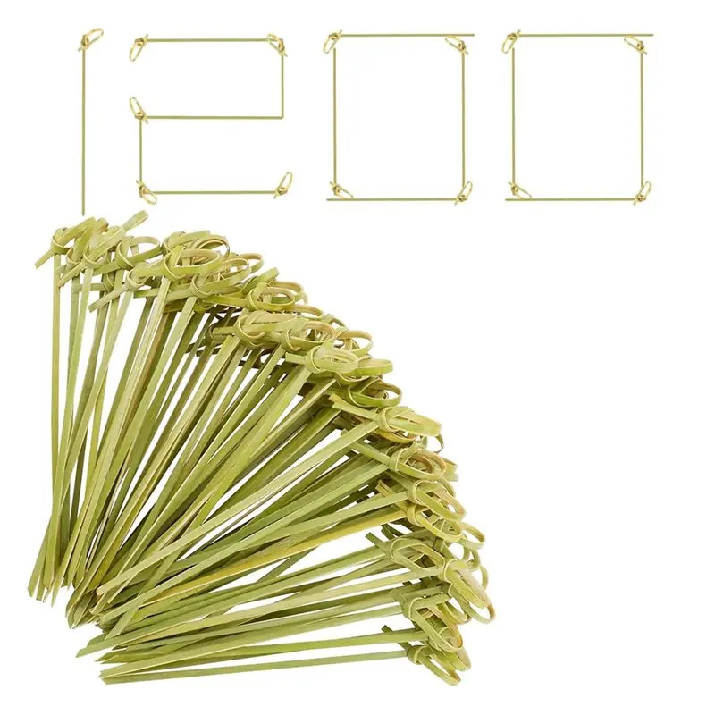 

CQMF-Bamboo Cocktail Picks, 4.13 Inch Skewers With Fancy Knot For Party Drinks Food Fruit, Charcuterie Boards 1200 Pcs