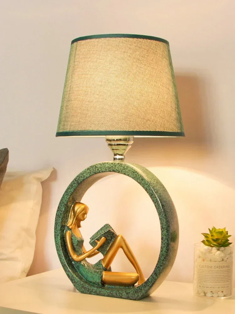 

Nordic Home Decor Reading Girl Table Lamp Guitar Boy Bedroom Study Vertical Table Lamp Bedside Lamps Lamps Light Fixtures Lamps