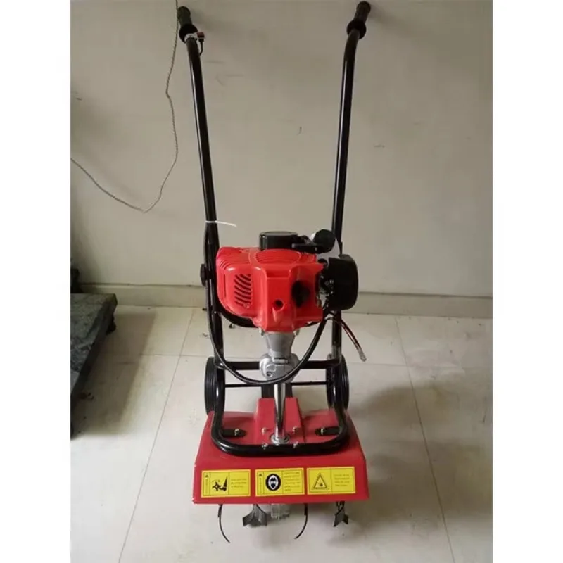 Two stroke small Gasoline tiller Push type Rotary tiller easy operate Small garden management ripper