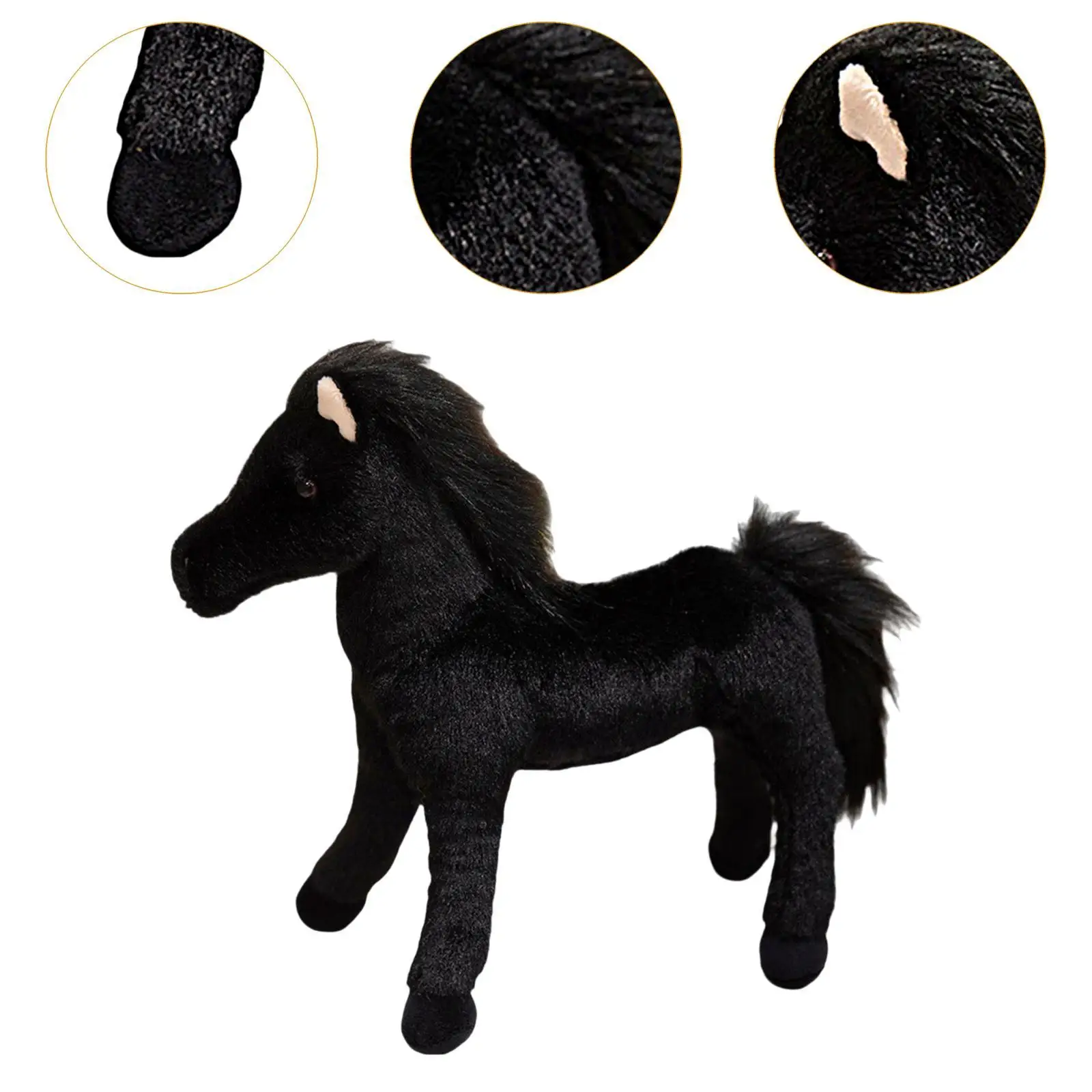 Cavalo brinquedo de pelúcia simulação em pé decoração para casa dos desenhos animados jogar travesseiro aconchego para amigos mulheres adultos crianças presente do feriado